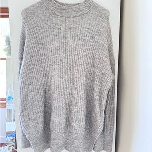 H&M Gray Ribbed Knit Sweater